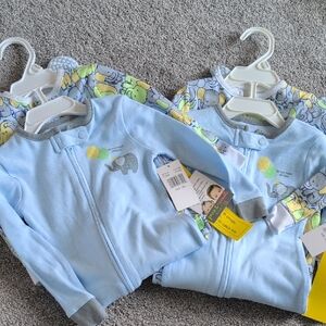 Baby Elephant Pajama Set in Blue and Gray